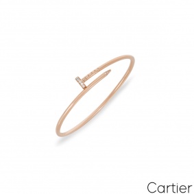 Cartier Rose Gold Diamond SM Juste Un Clou Bracelet Size 15 B6066115